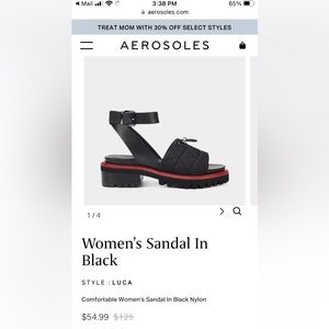 Aerosoles Luca Sandal in black and red, size 9